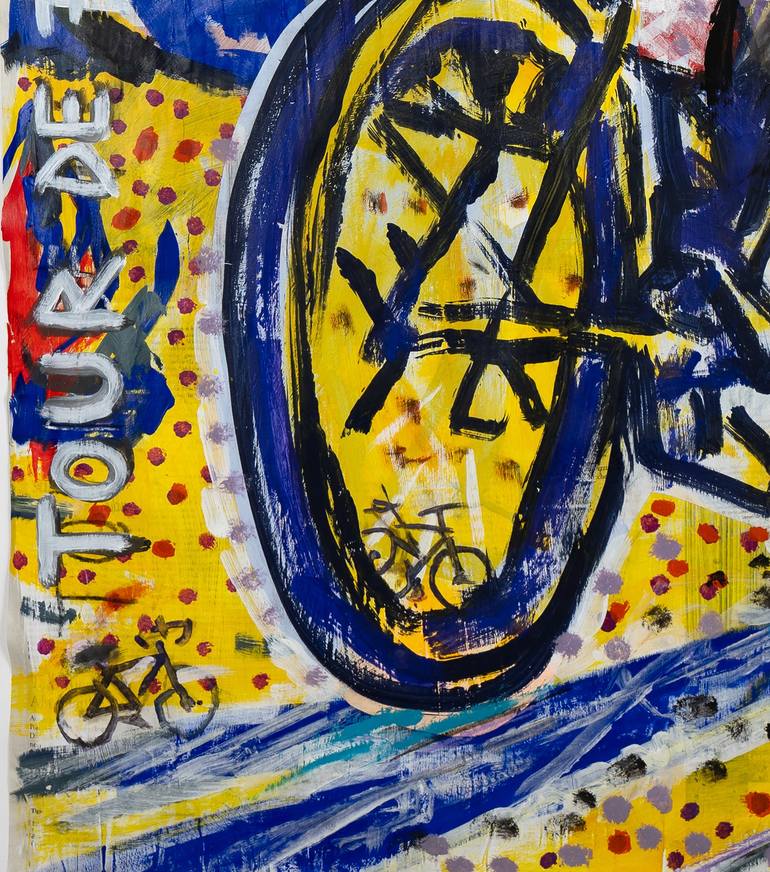 Original Expressionism Bicycle Painting by Borai Kahne Ateliers
