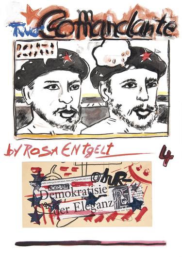 Original Dada Political Drawings by Borai Kahne Ateliers