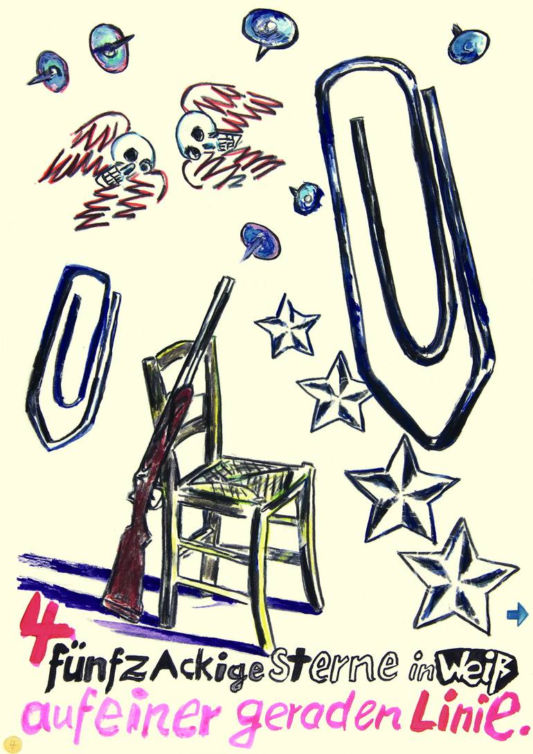 Original Pop Art Politics Drawing by Borai Kahne Ateliers