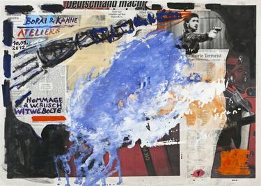 Original Dada Political Collage by Borai Kahne Ateliers