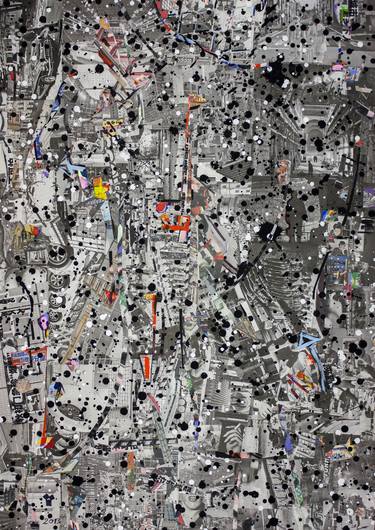 Original Abstract Expressionism Architecture Collage by Borai Kahne Ateliers
