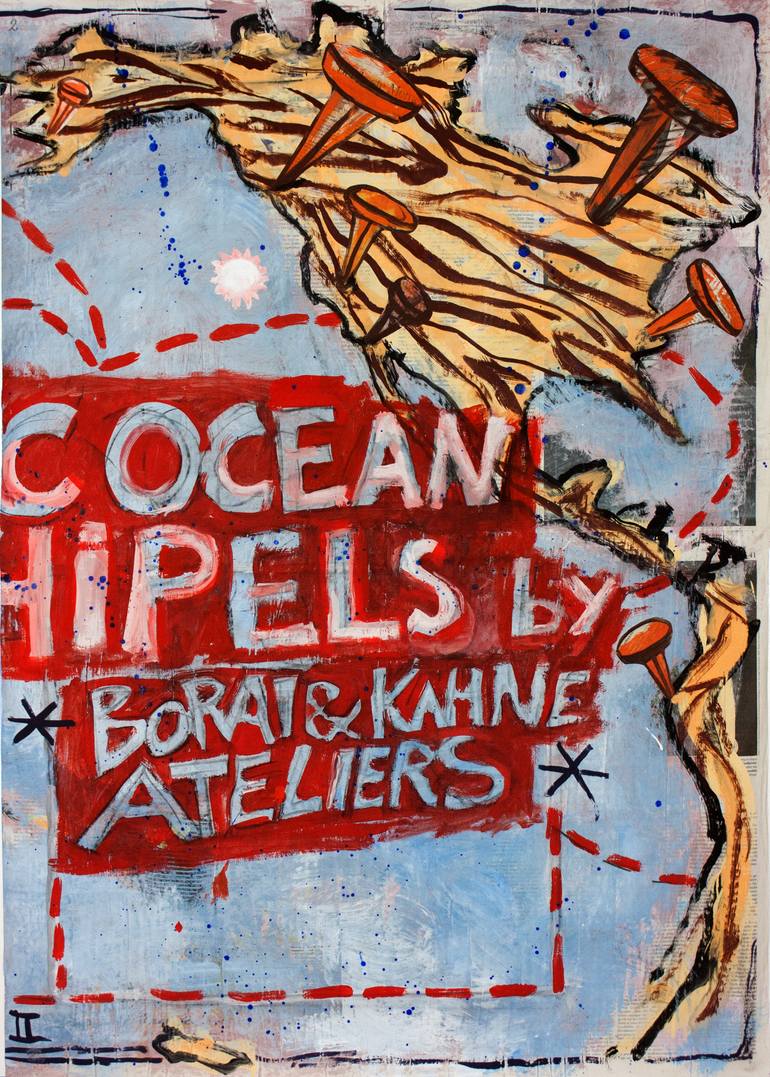 Original Street Art Landscape Painting by Borai Kahne Ateliers