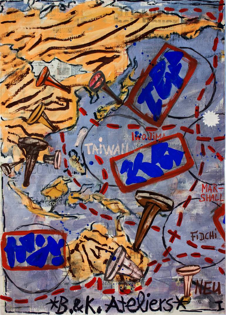 Original Pop Art Political Painting by Borai Kahne Ateliers