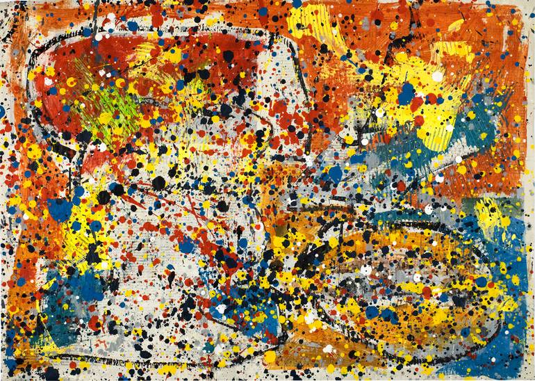 Original Abstract Outer Space Painting by Borai Kahne Ateliers