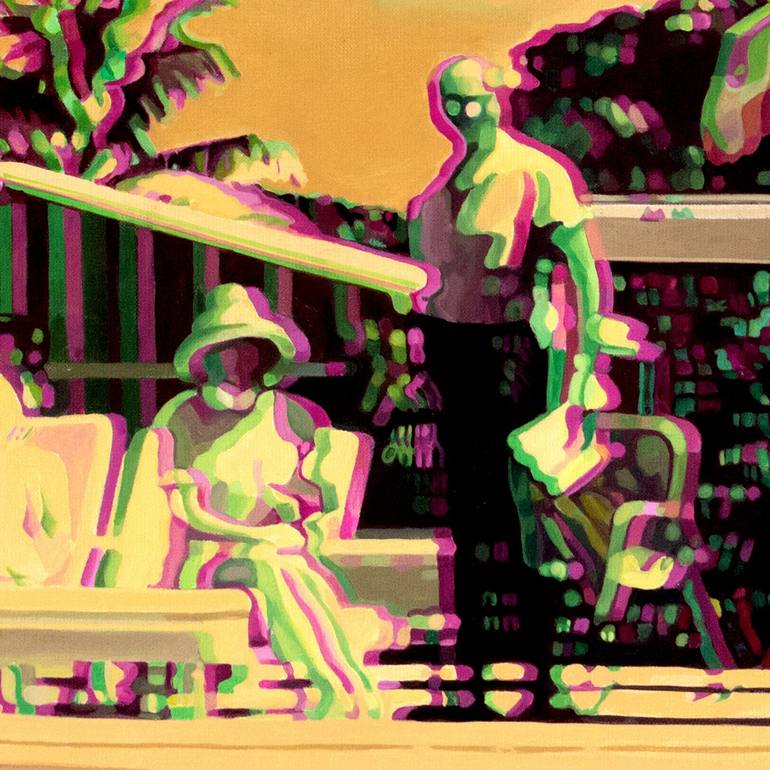 Original Art Deco Beach Painting by Didier Van Sprengel