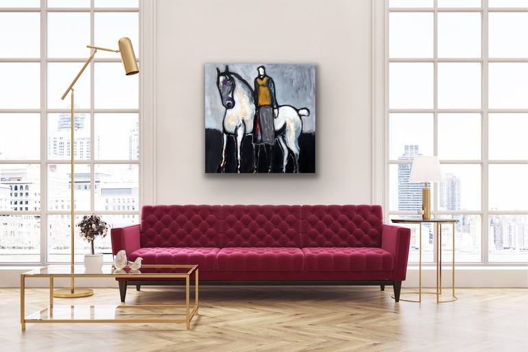 Original Abstract Expressionism Horse Painting by James Koskinas