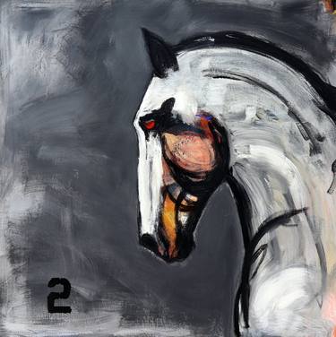 Original Abstract Expressionism Horse Paintings by James Koskinas