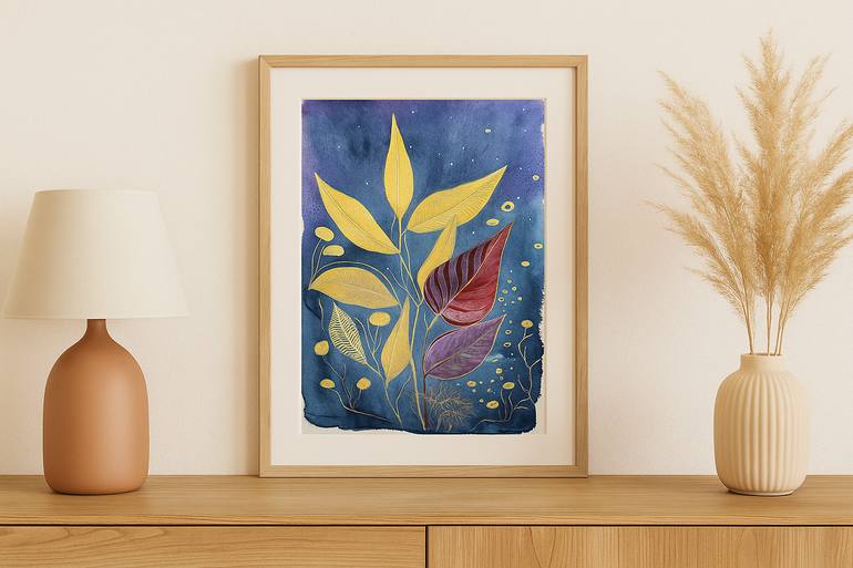 Original Abstract Floral Painting by Ina April