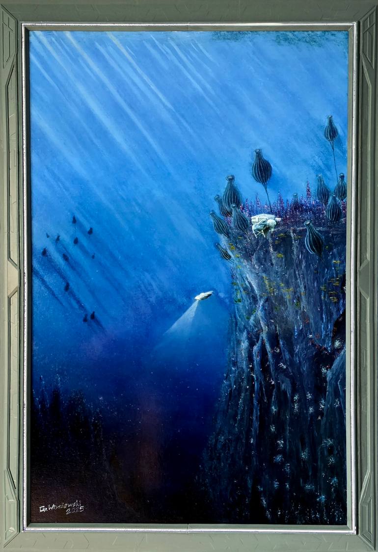 Space Harbour Painting by Gregor Wisniewski | Saatchi Art