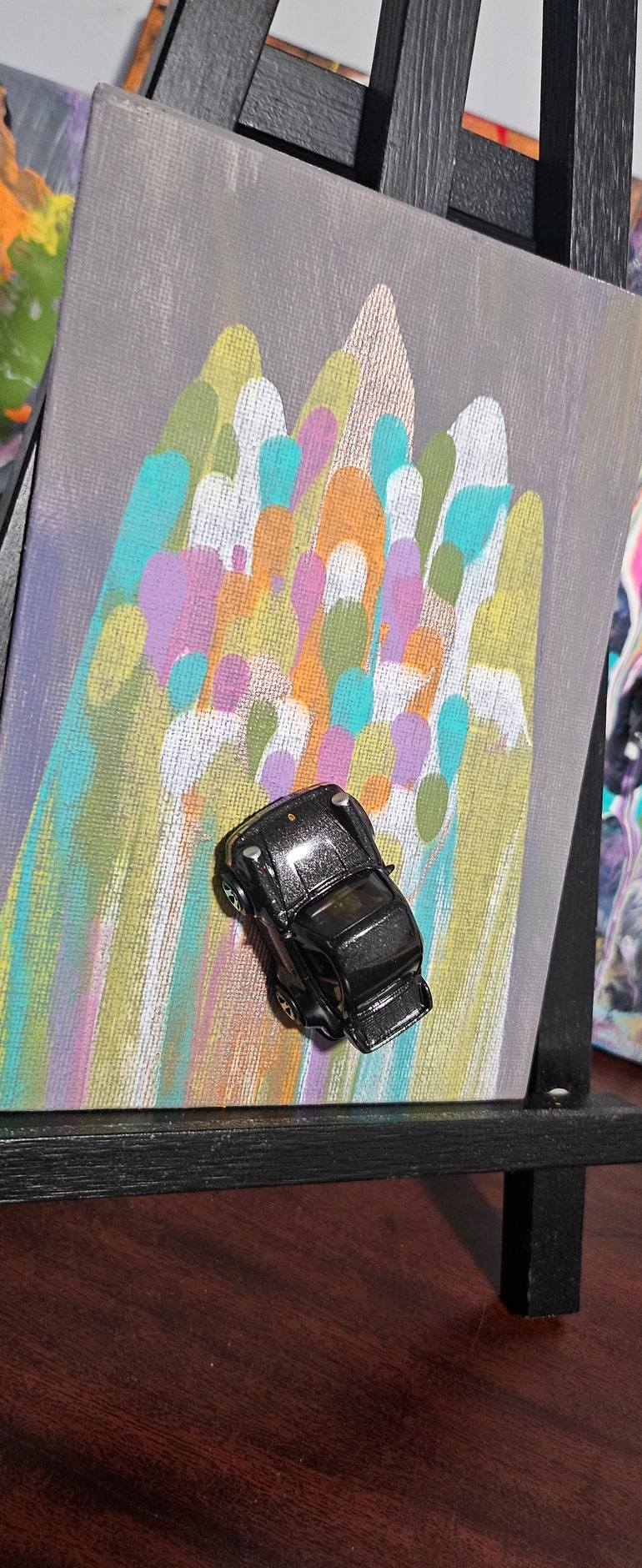 Original Abstract Car Mixed Media by Hesham Mubarak