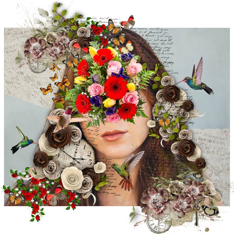 Original Women Photography by Carmelita Iezzi | Conceptual Art on Paper | Miss Flowers - Limited Edition of 25