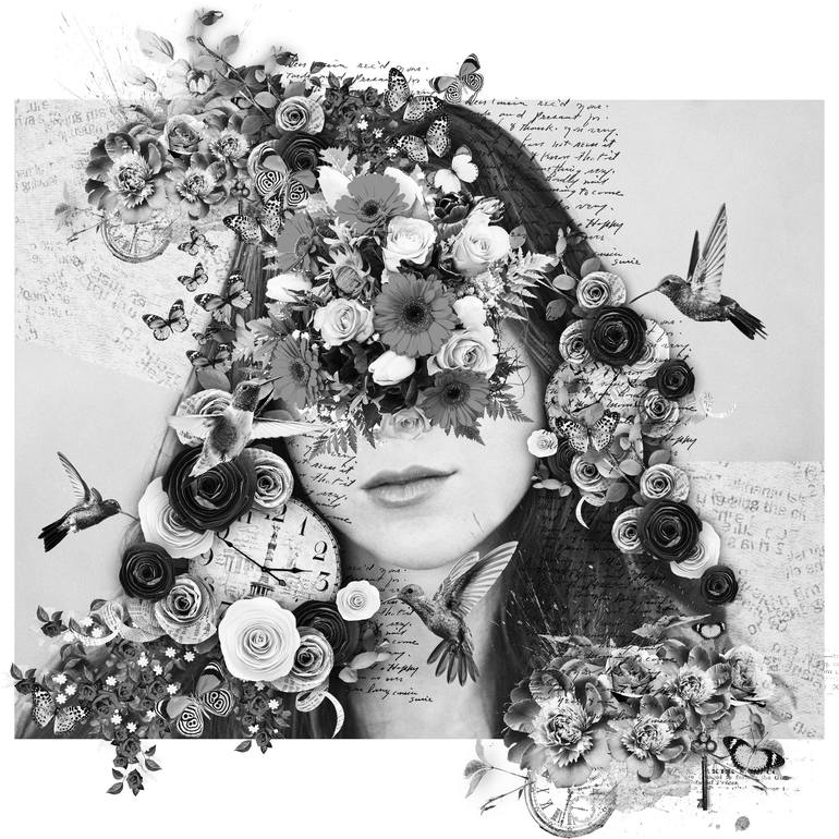 Original Women Photography by Carmelita Iezzi | Conceptual Art on Paper | Miss Flowers - Limited Edition of 25