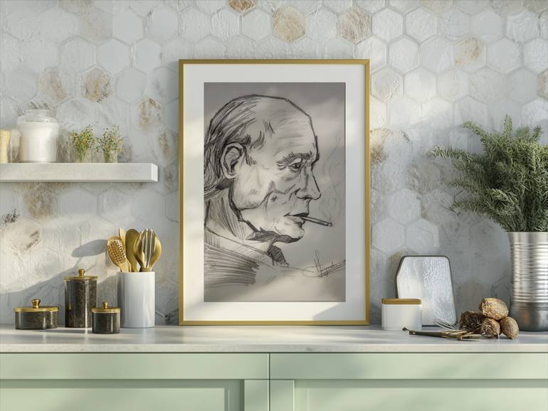 Original Art Deco People Drawing by Harshit Yadav