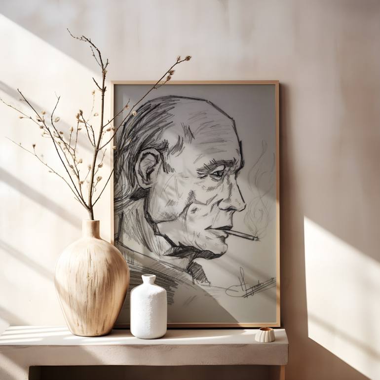 Original Art Deco People Drawing by Harshit Yadav