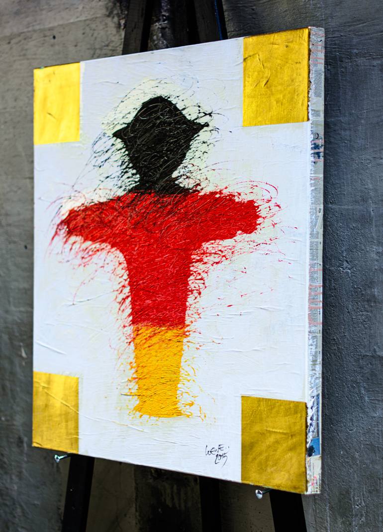 Original Geometric Abstract Painting by Wolfgang Loewe