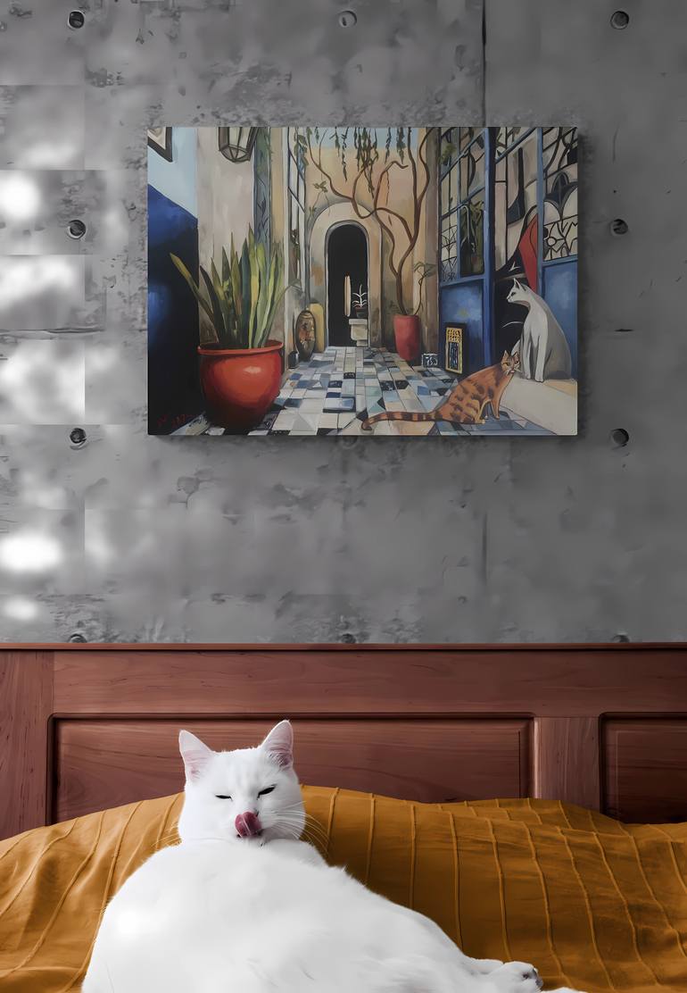 Original Art Deco Cities Painting by Victoria Kukuy