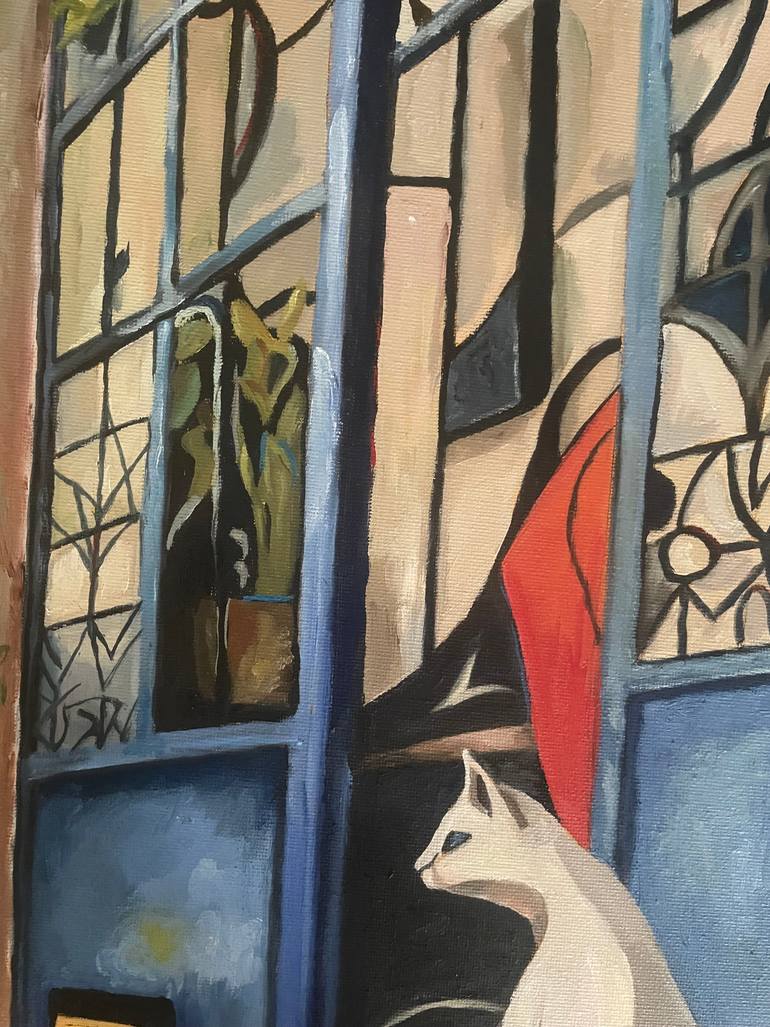 Original Art Deco Cities Painting by Victoria Kukuy