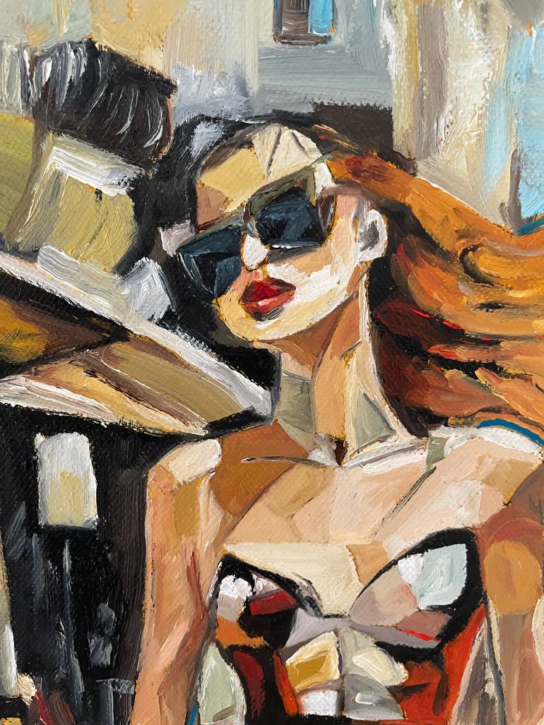 Original Art Deco Cities Painting by Victoria Kukuy