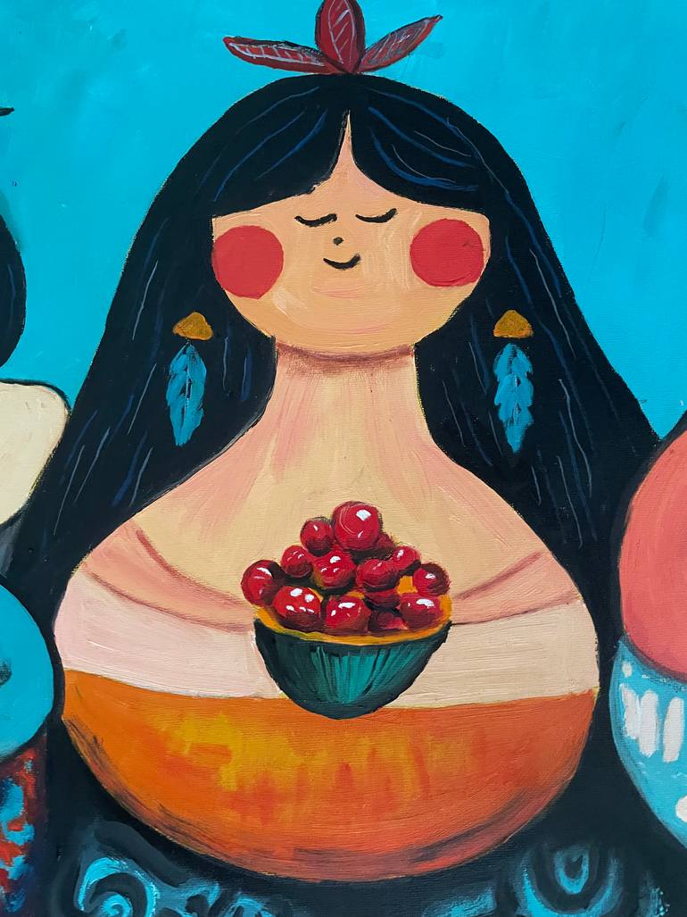 Original Folk Music Painting by Victoria Kukuy