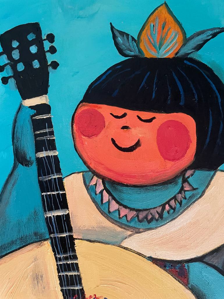 Original Folk Music Painting by Victoria Kukuy