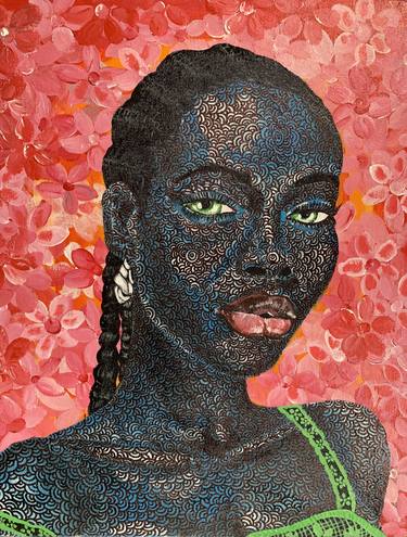 Original Portraiture Women Mixed Media by Leonard Amimo