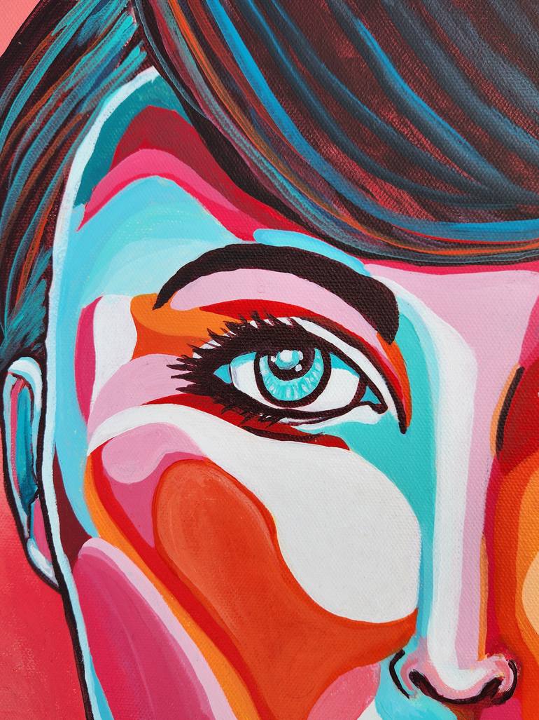 Original Abstract Expressionism Women Painting by Pretty Bird Studio