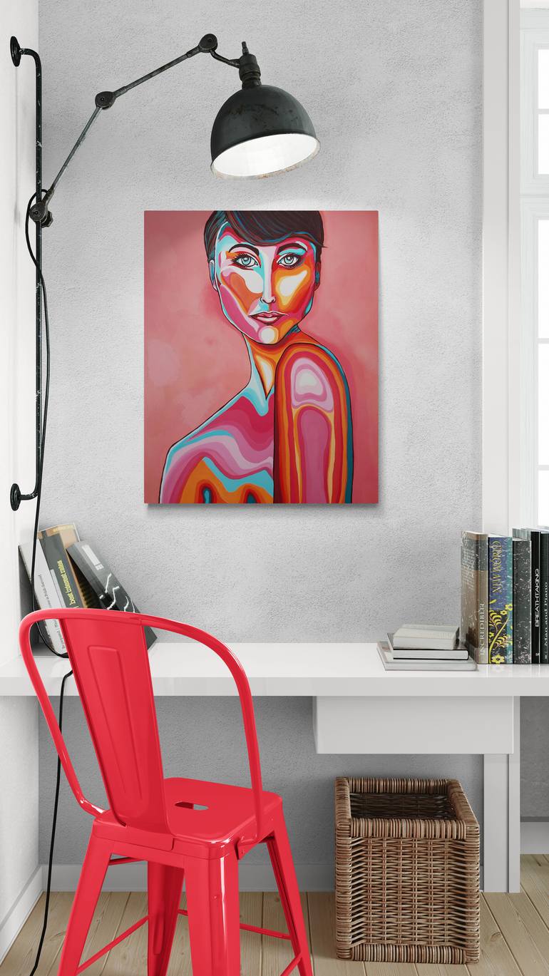 Original Abstract Expressionism Women Painting by Pretty Bird Studio