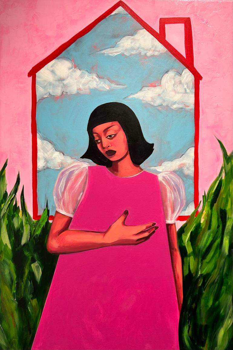 Original Women Painting by Jaili Ramirez | Conceptual Art on Canvas | The Way Back Home