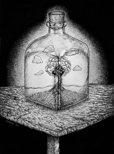 Original Surrealism Landscape Drawing by Joery Campos