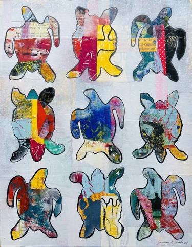 Original Contemporary Animal Collage by Susan Schlepp