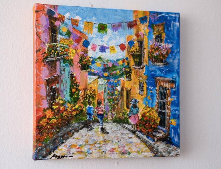 Original Impressionism Cities Painting by Iuliia Radunskaia