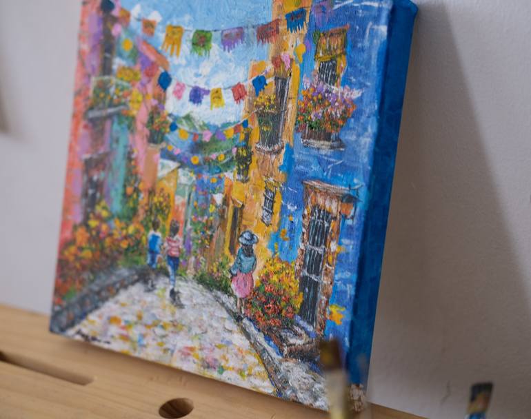 Original Impressionism Cities Painting by Iuliia Radunskaia