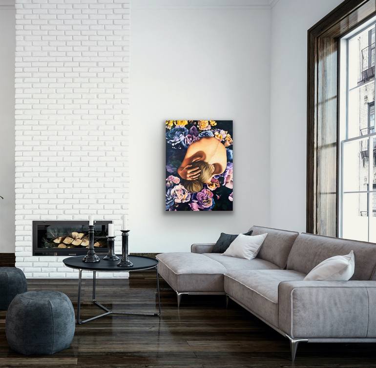 Original Figurative Floral Painting by Trisha Lambi