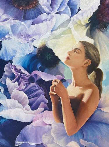 Original Figurative Floral Painting by Trisha Lambi