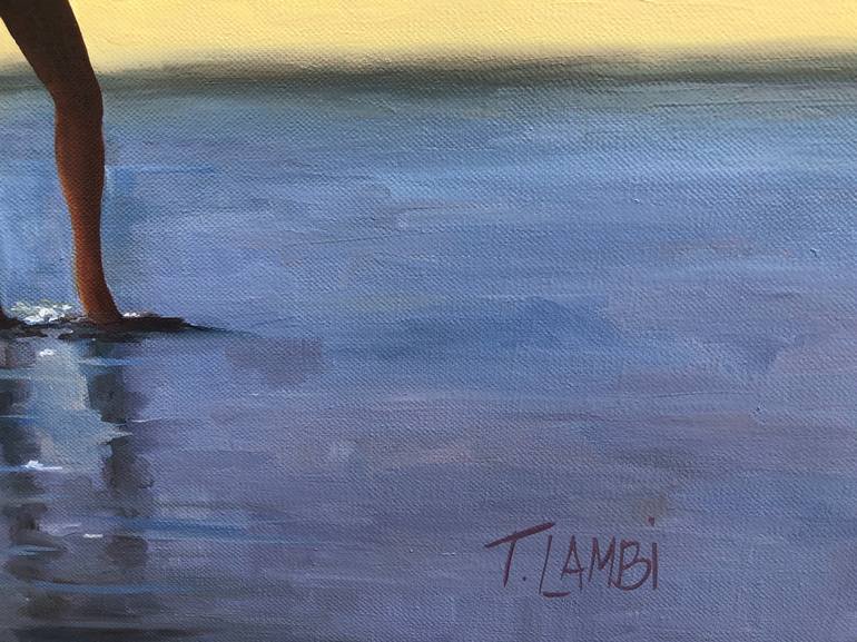 Original Figurative Beach Painting by Trisha Lambi