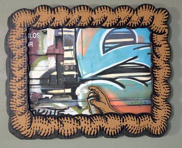 Original Abstract Graffiti Mixed Media by Sandy Sanders
