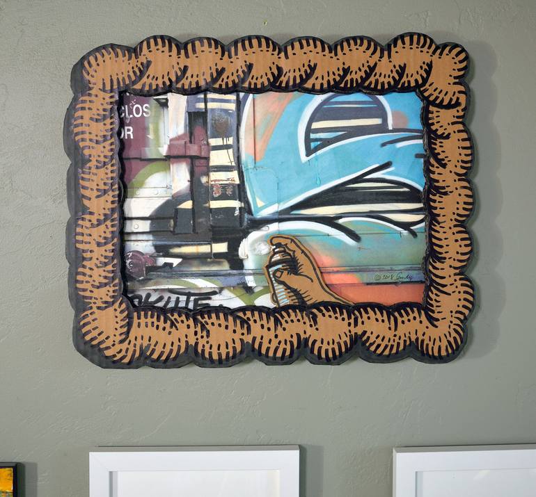 Original Abstract Graffiti Mixed Media by Sandy Sanders