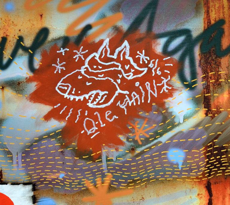 Original Abstract Graffiti Painting by Sandy Sanders