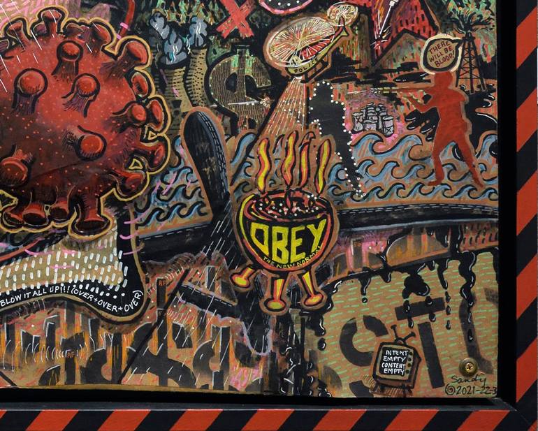Original Street Art Politics Painting by Sandy Sanders