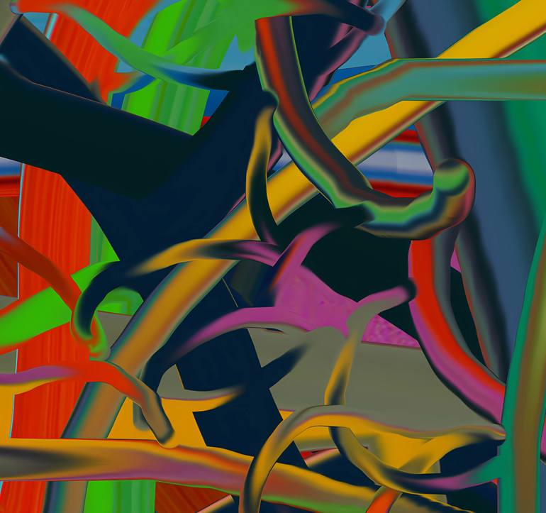 Original Op Art Abstract Digital by Sandy Sanders