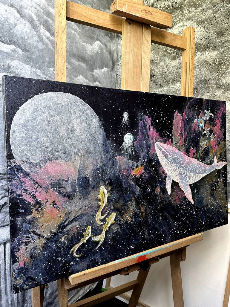 Original Art Nouveau Outer Space Painting by Nastya Kirianova