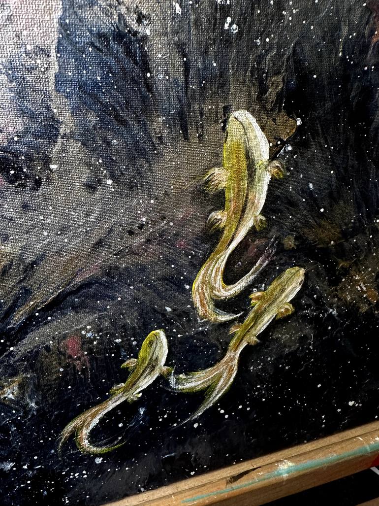 Original Art Nouveau Outer Space Painting by Nastya Kirianova