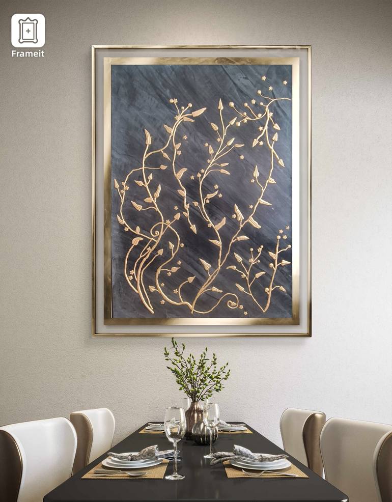 Original Abstract Nature Mixed Media by Janos Karpati