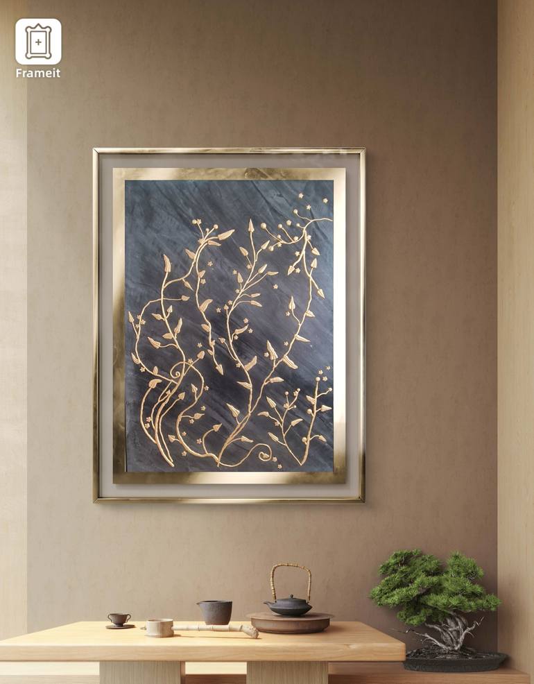 Original Abstract Nature Mixed Media by Janos Karpati