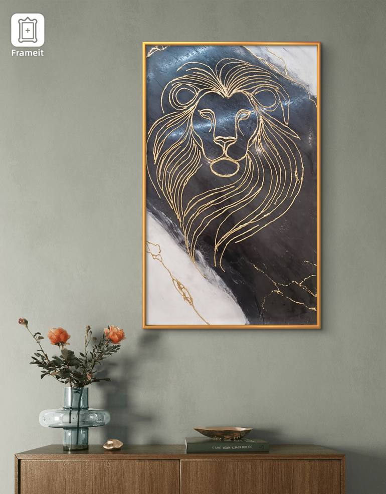 Original Abstract Animal Mixed Media by Janos Karpati