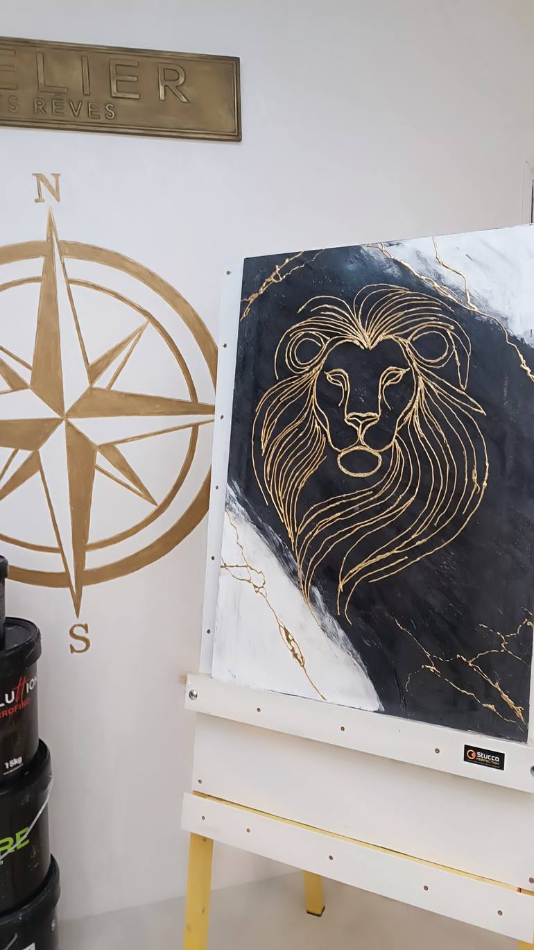 Original Abstract Animal Mixed Media by Janos Karpati