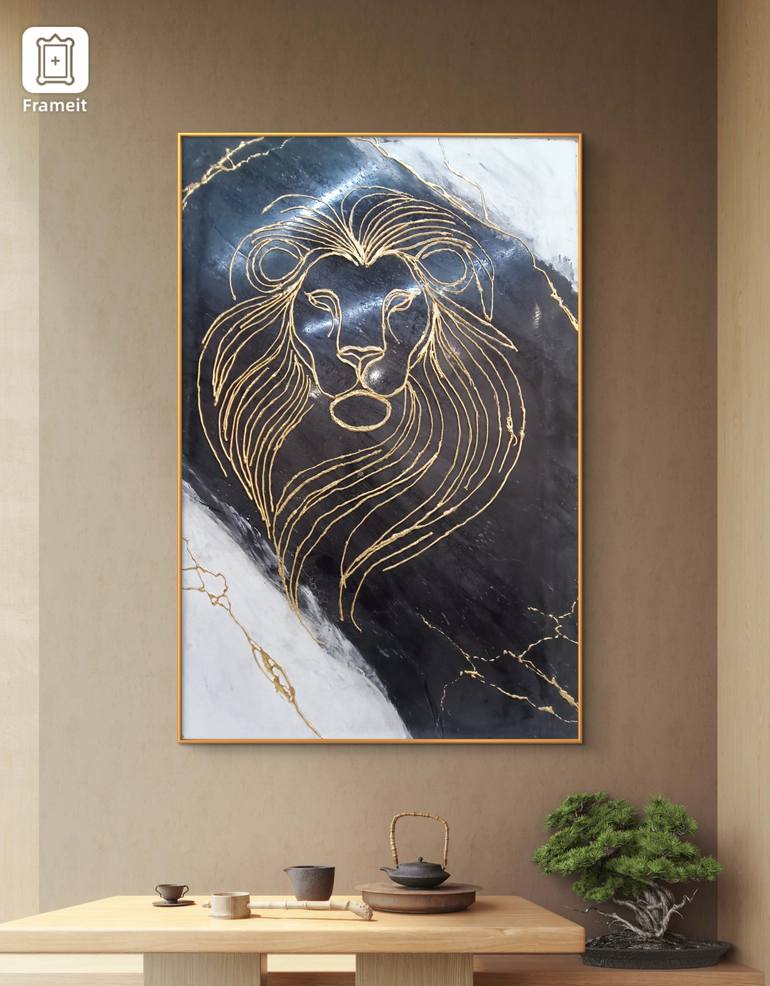 Original Abstract Animal Mixed Media by Janos Karpati