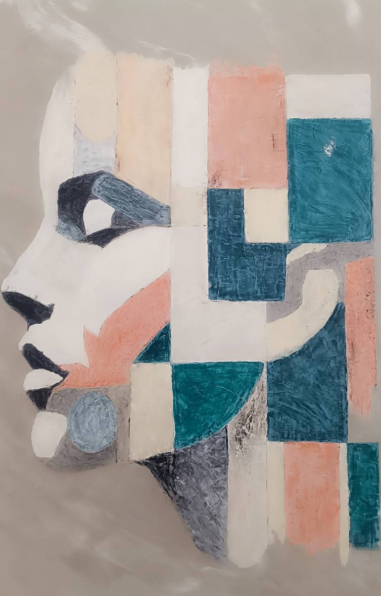 Original Minimalism People Mixed Media by Janos Karpati