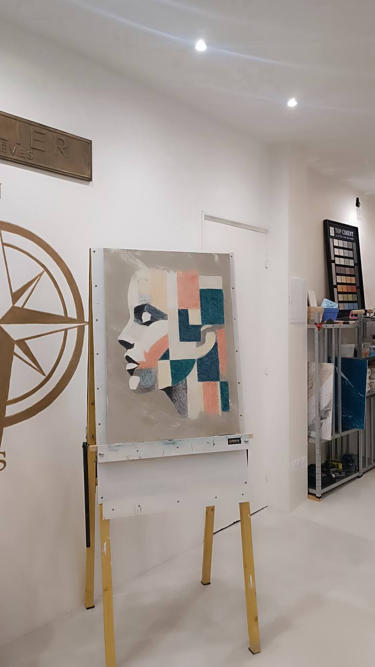 Original Minimalism People Mixed Media by Janos Karpati