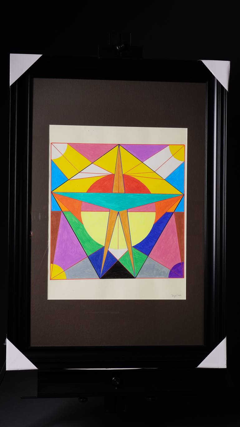 Original Geometric Abstract Mixed Media by Donald Joski